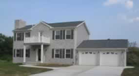 porch, deck, garage, and driveway